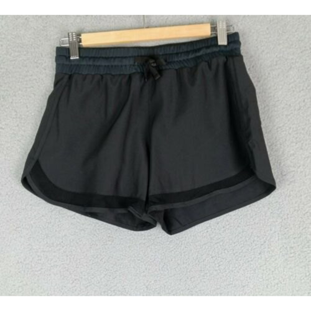 Size S Youth Womens Running Shorts Stretch Elastic Waist Mesh Inserts Black